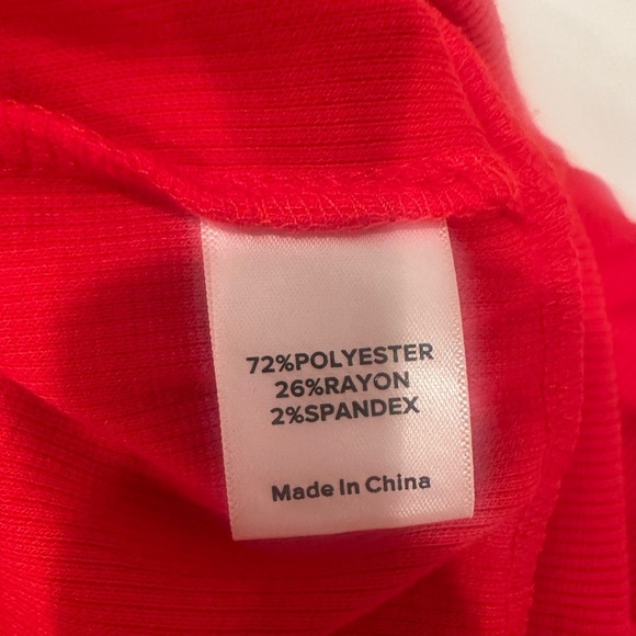 Evereve Vibrant Red Ribbed Top Mock Neck Sleeveless Holiday Festive Sz S - Picture 6 of 7